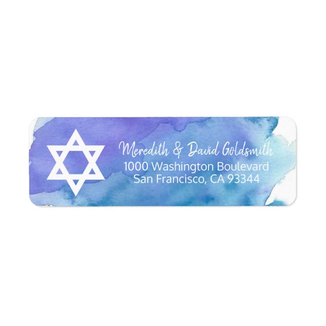 Etiqueta Estrela de Água do Bar David Mitzvah Return (Frente)