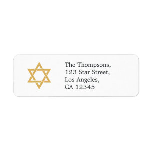 Etiqueta Estrela de Davi Bat Mitzvah