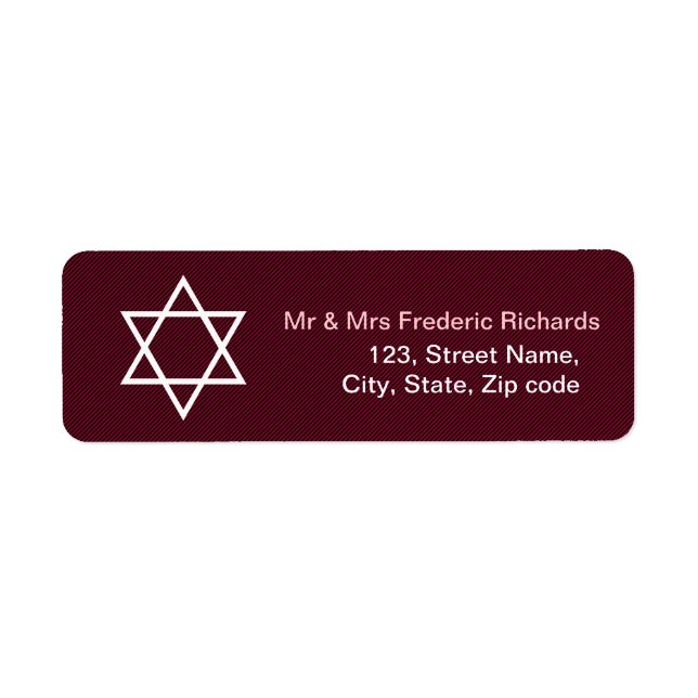 Etiqueta Estrela de David Pattern Bat Mitzvah (Frente)