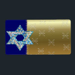 Etiqueta Estrela decorada com gem de David<br><div class="desc">Gemas e cinzas preenchendo a forma da Estrela de David fazem disso um presente muito especial para você ou amigos e família deste Chanucá.</div>