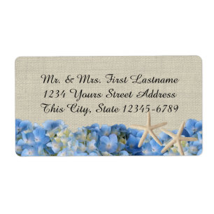 Etiqueta Estrela do mar e Hydrangeas