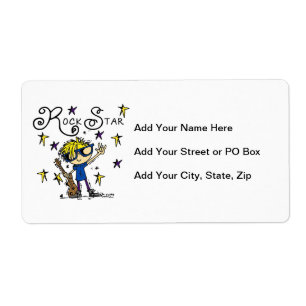 Etiqueta Estrela do rock loura do menino