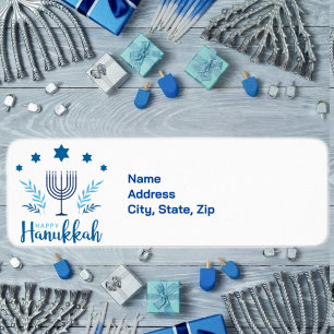 Etiqueta estrela Hanukkah Menorah