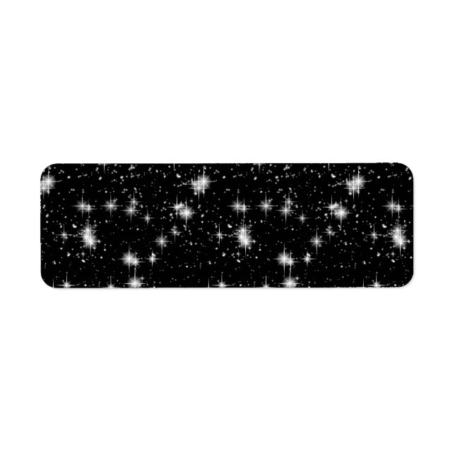Etiqueta Estrelas Brilhantes Brilhantes No Espaço (Frente)
