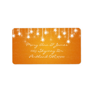 Etiqueta Estrelas cintilantes do endereço elegante do