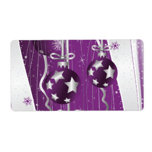 Etiqueta Estrelas das bolas do Natal e flocos de neve