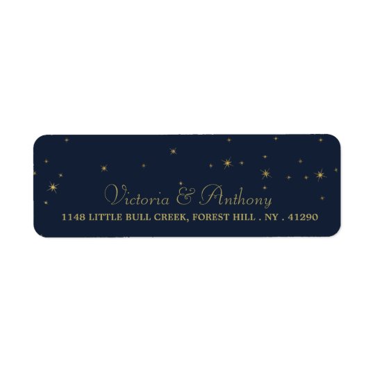 Etiqueta Estrelas de queda elegantes do marinho & do ouro