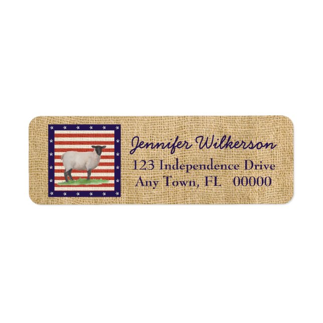 Etiqueta Estrelas e Stripes Ovino (Frente)