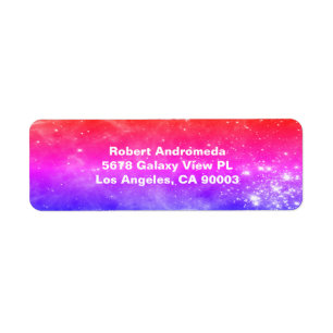 Etiqueta Estrelas em Tarantula Nebula Rosa Púrpura Endereço