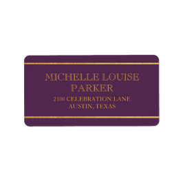 Etiqueta Eterno Dourado Roxo Personalizado