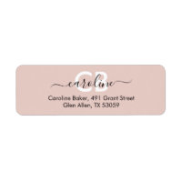 Eterno — Rótulo de Endereço do Monograma do Rosy B