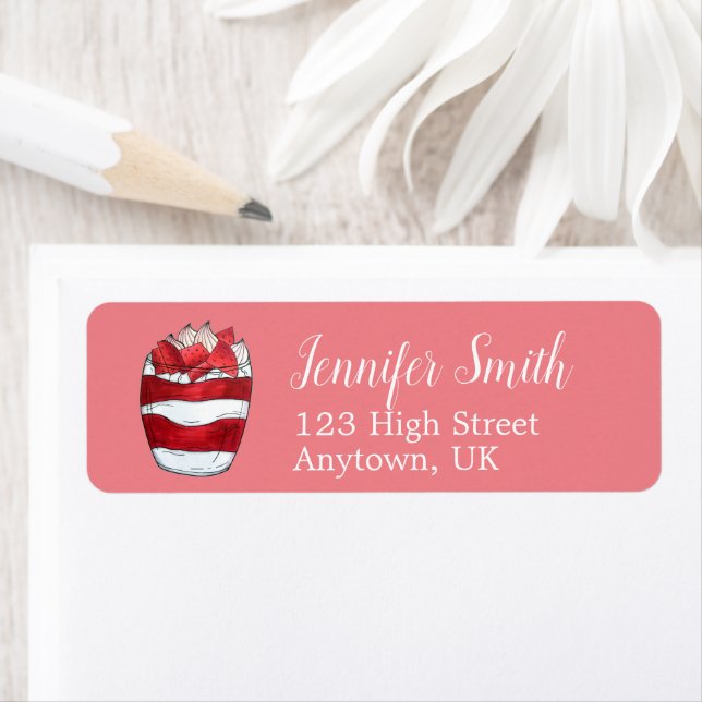 Etiqueta Eton Mess Strawberry Meringue UK Dessert (Insitu)