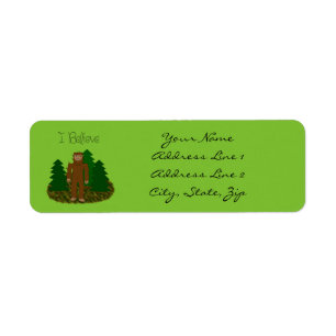 Etiqueta Eu acredito Bigfoot - personalize