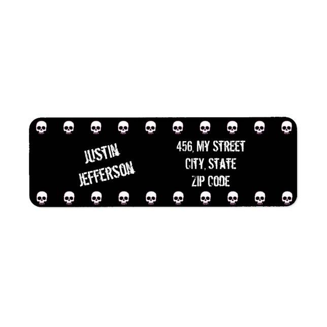 Etiqueta Eu Adoro crânios (Frente)