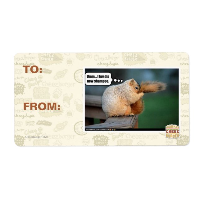 Etiqueta Eu adoro esse novo xampu (Frente)