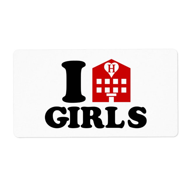 Etiqueta Eu Adoro Meninas De Hotel (Frente)