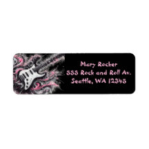 Eu Adoro Rock N Roll Guitarra Elétrica Rosa Preto