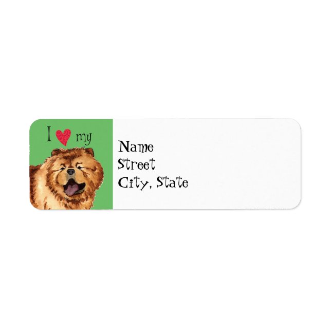 Etiqueta Eu Amo Meu Chow Chow (Frente)