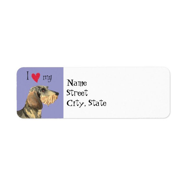 Etiqueta Eu Amo meu Dachshund Wirehaired (Frente)