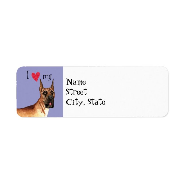 Etiqueta Eu Amo Meu Grande Dane (Frente)