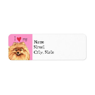 Etiqueta Eu amo meu Pomeranian