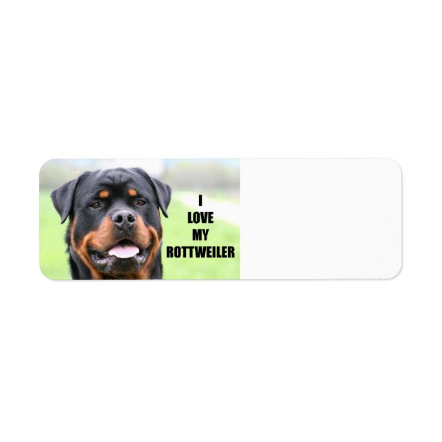 Etiqueta Eu amo meu Rottweiler (Frente)