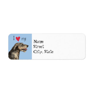 Etiqueta Eu amo meu Wolfhound irlandês