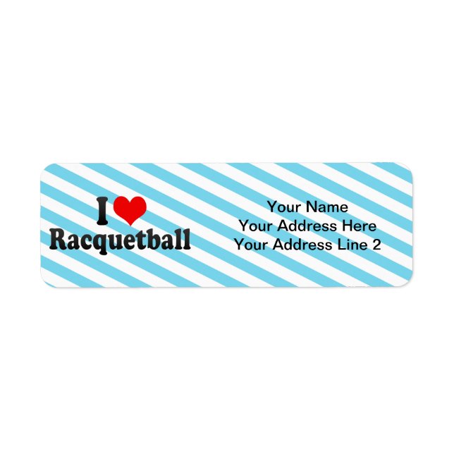 Etiqueta Eu Amo Racquetball (Frente)