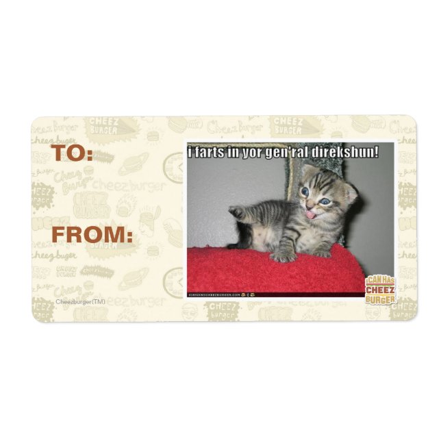 Etiqueta Eu peido no seu gen'ral direkshun (Frente)