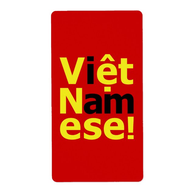 Etiqueta eu sou Viet Namese! (Frente)