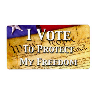 Etiqueta Eu Voto Para Proteger Minha Liberdade