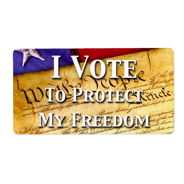 Etiqueta Eu Voto Para Proteger Minha Liberdade (Frente)