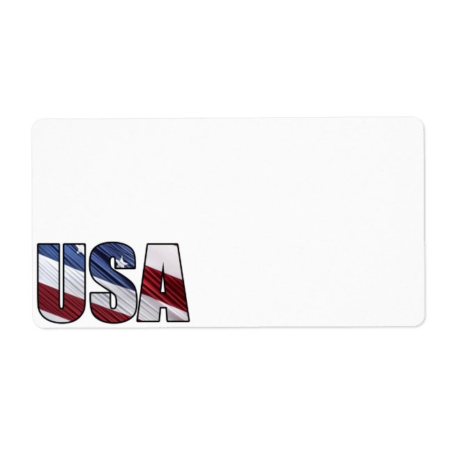 Etiqueta EUA em Red White e Blue American Patriotic Flag (Frente)