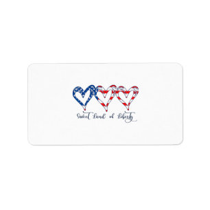 Etiqueta EUA Flag Patriotic Hearts 4 de julho Sweet Land o