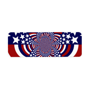 Etiqueta EUA Stars and Stripes Design Patriótico