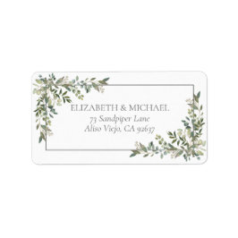 Etiqueta Eucalyptus Botanical Sage Green Address