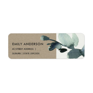 ETIQUETA EUCALYPTUS GREEN KRAFT FOLIAGE BRANCH WATERCOLOR