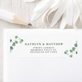 Etiqueta Eucalyptus Greenery Elegant Wedding Return Address