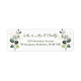 Etiqueta Eucalyptus Twigs: Casamento de Folhas Douradas