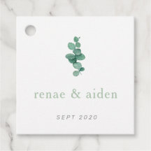 Etiqueta Eucalyptus, verde mínimo