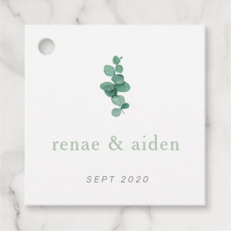 Etiqueta Eucalyptus, verde mínimo