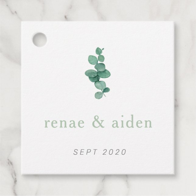 Etiqueta Eucalyptus, verde mínimo (Frente)