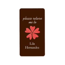 Etiqueta Ex-libris de chocolate e vermelho