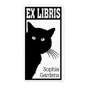 Etiqueta Ex Libris - Gato Preto Pêssego