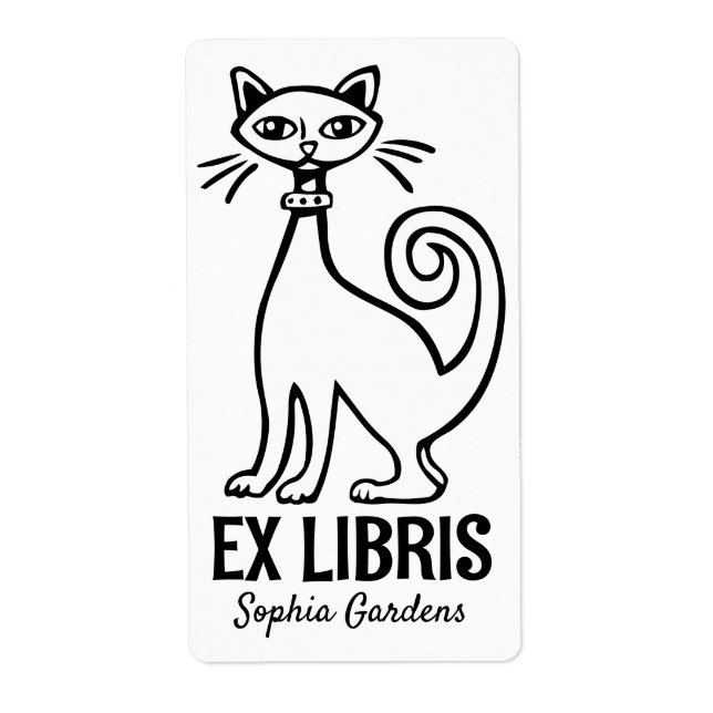 Etiqueta Ex Libris - Gato Retroativo (Frente)