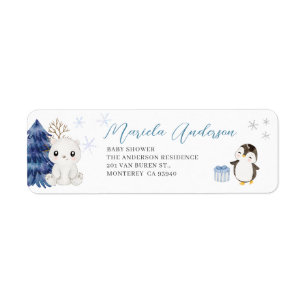 Etiqueta Exame de bebês Elegante de Aquarela, no inverno