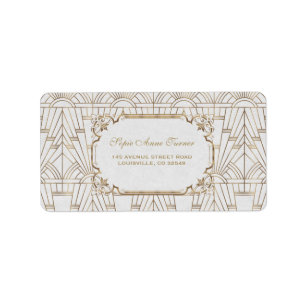 Etiqueta Excelente branco Gatsby Art Deco 1920 Casamento