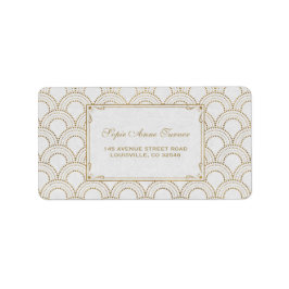 Etiqueta Excelente Branco Gatsby Art Deco Casamento Dourado