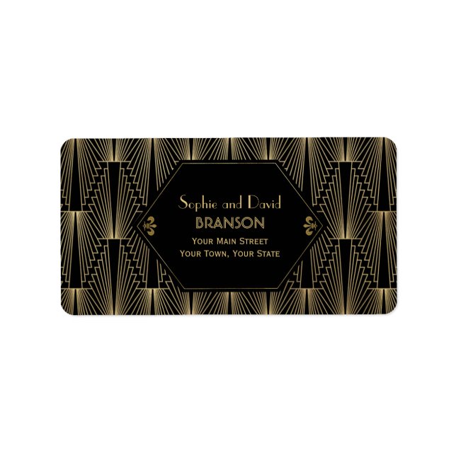 Etiqueta Excelente Roaring 20s Gatsby 1920 Art Deco Casamen (Frente)