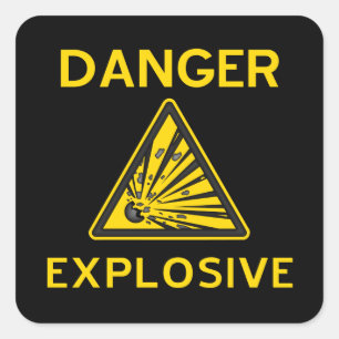 Etiqueta explosiva do sinal de aviso